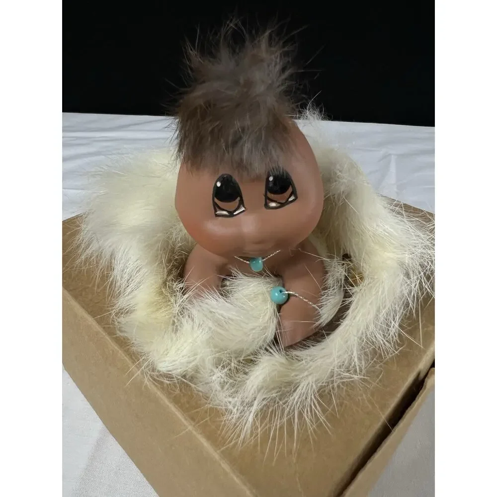 Vintage Border Rose Baby 3 Navahi Doll with Fur Wrap Native American Style